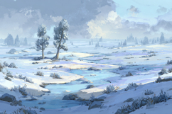 Winter Landscape Background Wallpaper Product Image 1