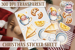 Christmas Sticker Sheet Watercolor Winter Holiday PNG Product Image 1