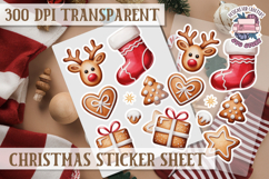 Christmas Sticker Sheet Watercolor Winter Holiday PNG Product Image 1