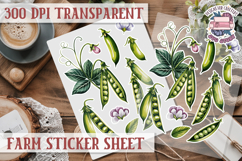 Farm sticker sheet Harvest Scrapbook PNG Vegetables Cozy Product Image 1