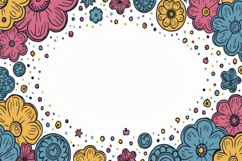 Colorful Floral Frame Background Wallpaper Product Image 1