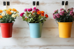 Hanging Flower Pots Background Wallpaper Product Image 1
