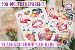 Flamingo Mood sticker sheet Pink Love Bird PNG Glamour Product Image 1