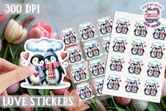 Love sticker Sheet Valentine Day Cute Animals Quote PNG Product Image 1