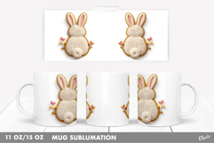 Easter Mug Wrap PNG, Crochet Bunny, 11 OZ, 15 OZ Mug Product Image 1