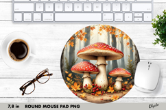 Mushrooms Sublimation, Round Mouse Pad PNG Product Image 1