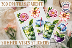 Summer sticker sheet Scrapbook PNG Flowers Vibe Fruits Product Image 1