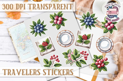 Travel sticker sheet Outdoor Scrapbook PNG Wanderlust Camp Product Image 1