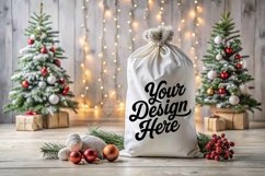Christmas Santa Sack Mockup - Christmas Template JPG File Product Image 1