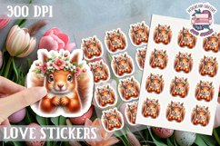 Spring sticker Cute animal with flowers Love PNG Funny Product Image 1
