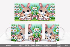 Mother Day Mug PNG. Mama Bunny with Baby PNG. Cute Bunny Product Image 1