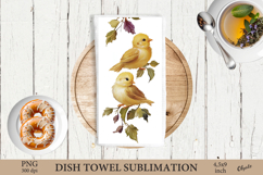 Easter Chicken Dish Towel Sublimation, Watercolor Easter PNG Product Image 1