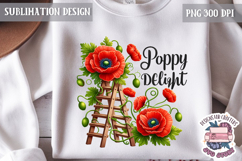 Spring Flower Poppy Sublimation Design PNG Garden Quote Product Image 1