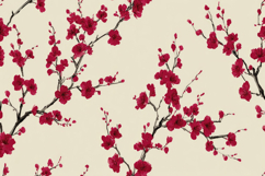 Red Cherry Blossoms Background Product Image 1