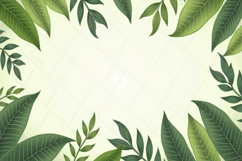 Green Leaves Frame Background Product Image 1