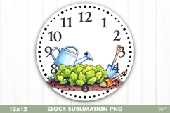 Spring Clock Sublimation. Garden Clock Design PNG Product Image 1