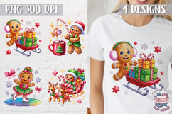 Christmas Gingerbread Man Colorful Clipart PNG Sublimation 4 Product Image 1