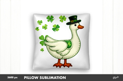 St Patrick’s Day Pillow Sublimation, Pillow Goose PNG Product Image 1