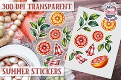 Summer Vibes sticker sheet Beach Scrapbook PNG Flowers Product Image 1