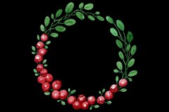 Watercolor wild berry clipart Red lingonberry Summer sticker Product Image 14