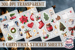 Christmas Watercolor Sticker Sheet Winter 4 PNG Product Image 1