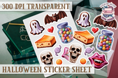 Halloween sticker sheet Creepy Scrapbook PNG Funny Skulls Product Image 1