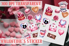 Love sticker Sheet Valentine Day Lovers Funny Heart PNG Product Image 1