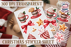 Christmas Watercolor Sticker Sheet Winter Cute Holiday PNG Product Image 1