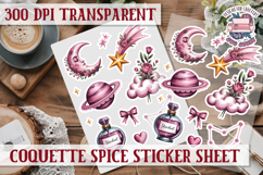 Coquette Spice sticker sheet Flowers Scrapbook PNG Bows Product Image 1