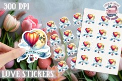 Love sticker Sheet Valentine Day Love You to the moon Product Image 1