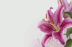 Pink Lilly Flowers Background Wallpaper Product Image 1