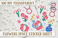 Flowers Spice sticker sheet Planets Scrapbook PNG Stars Product Image 1