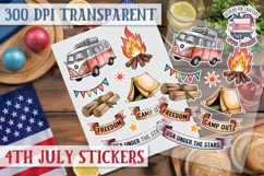 4th July sticker sheet USA Scrapbook PNG Independent Day Product Image 1