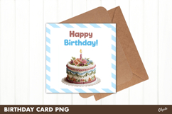 Happy Birthday Card PNG, Greeting Card Printable Product Image 1