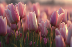 Field Of Pink Tulips Background Product Image 1