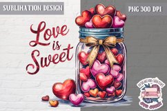 St Valentine’s Coquette Bow PNG Holidays Funny Watercolor Product Image 1