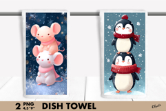 Funny Christmas PNG, Winter, Christmas Dish Towel PNG Product Image 1
