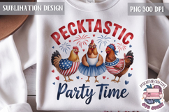 4th of July PNG Sublimation Chicken USA Patriotic Cluck Product Image 1