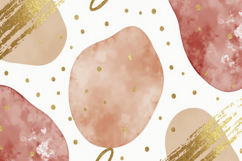 Pink and Gold Watercolor Shapes Background Wallpaper Product Image 1