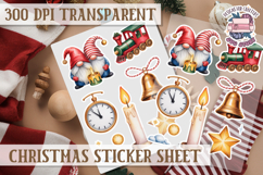 Christmas Sticker Sheet Watercolor Winter Holiday PNG Product Image 1