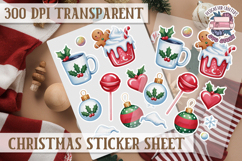 Christmas Watercolor Sticker Sheet Winter Cute Holiday PNG Product Image 1