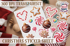Christmas Sticker Sheet Watercolor Winter Holiday PNG Product Image 1