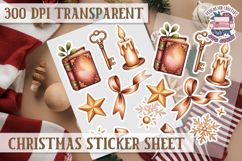 Christmas Watercolor Sticker Sheet Winter Cute Holiday PNG Product Image 1