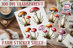 Farm sticker sheet Harvest Scrapbook PNG Vegetables Cozy Product Image 1