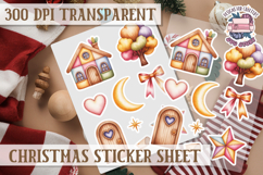 Christmas Sticker Sheet Watercolor Winter Holiday PNG Product Image 1