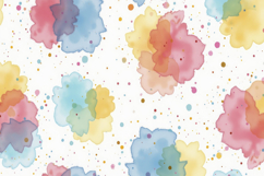 Colorful Watercolor Splashes and Dots with White Background Product Image 1