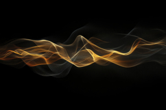 Abstract Gold Waves with Dark Background Wallpaper Product Image 1