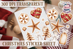 Christmas Sticker Sheet Watercolor Winter Holiday PNG Product Image 1
