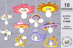 Kids hanging light shade Bundle Laser Cut. Kids room decor Product Image 1