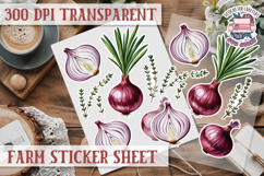 Farm sticker sheet Harvest Scrapbook PNG Vegetables Cozy Product Image 1